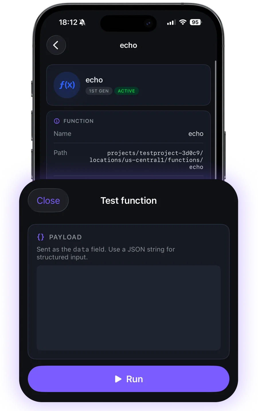 Cloud Functions in Firedeck on iPhone